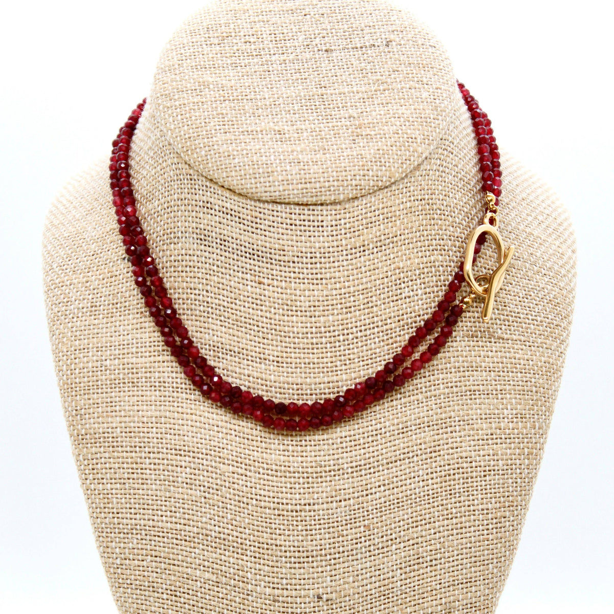 Luxury Faceted Long Ruby Necklace or Bracelet - N9-300