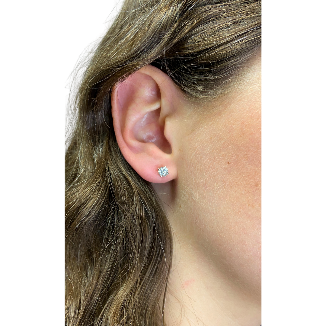 Exquisite Diamond Studs -1cttw - White Gold