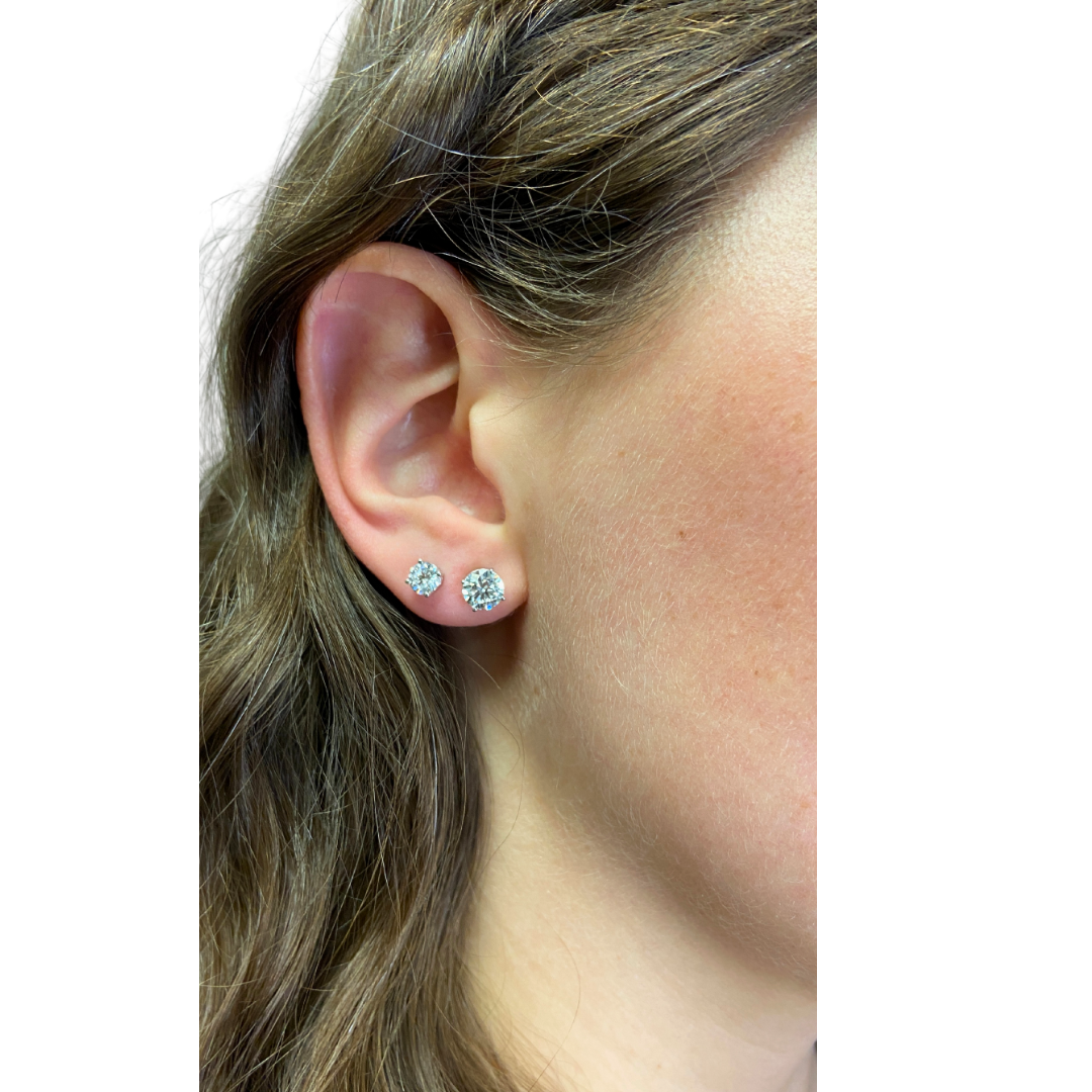 Exquisite Diamond Studs -2cttw - White Gold