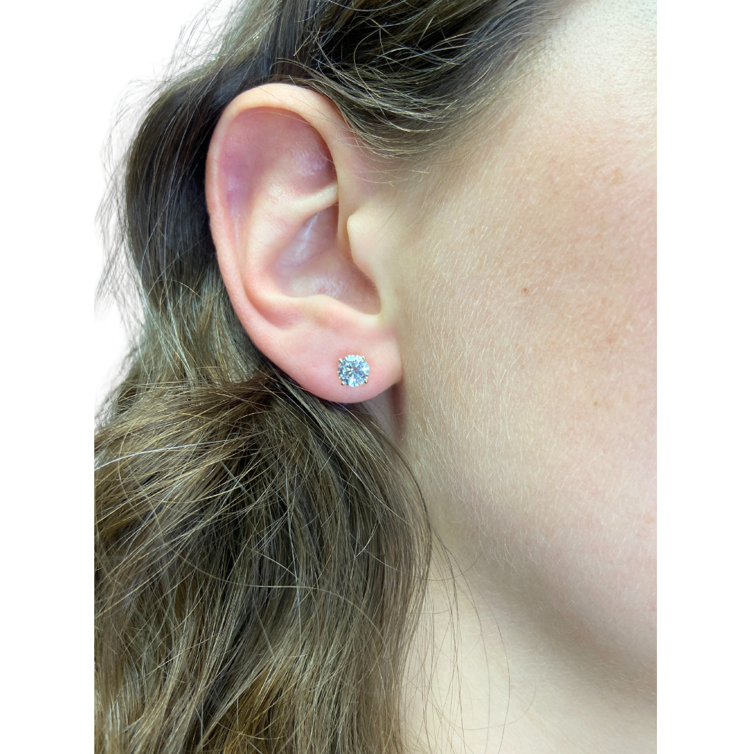 Exquisite Diamond Studs -1cttw - Yellow Gold