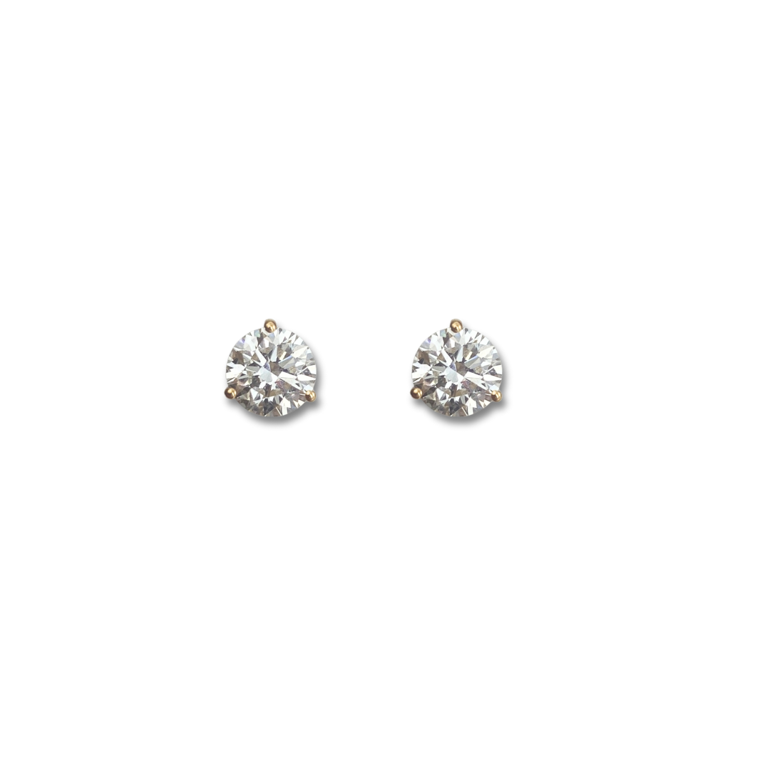 Exquisite Diamond Studs -1.5cttw - Yellow Gold