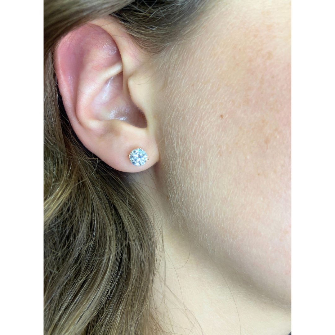 Exquisite Diamond Studs -1.5cttw - Yellow Gold