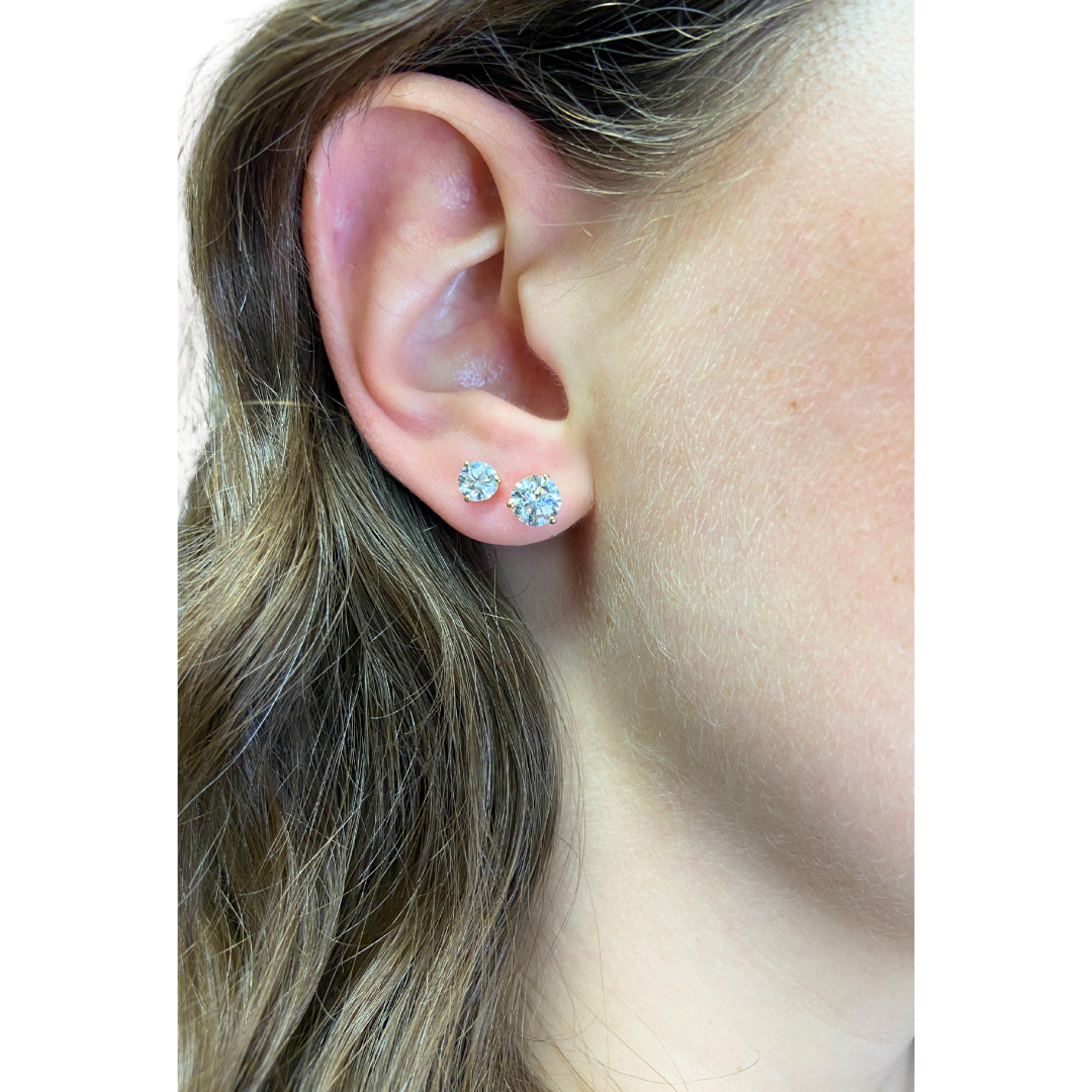 Exquisite Diamond Studs -2cttw - Yellow Gold