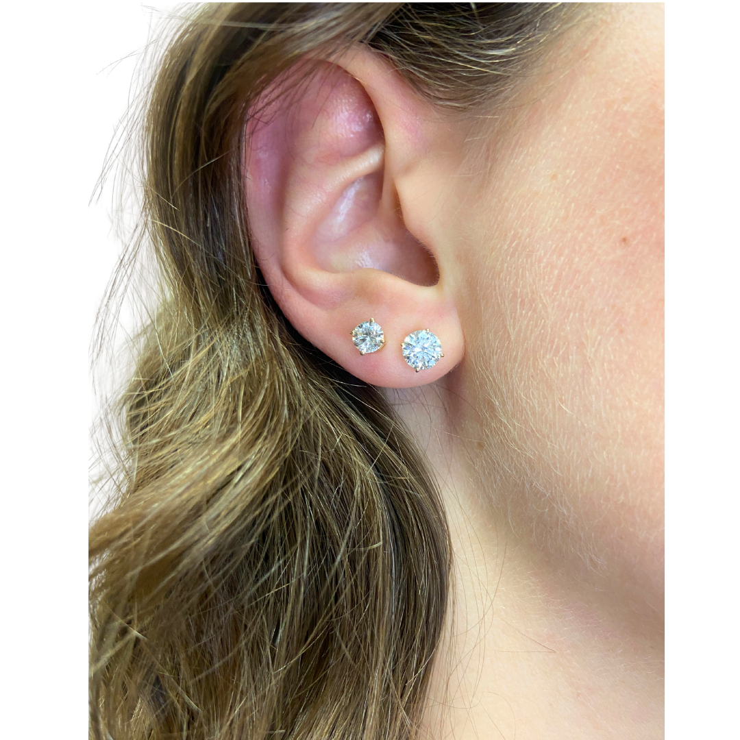 Exquisite Diamond Studs -2cttw - Yellow Gold