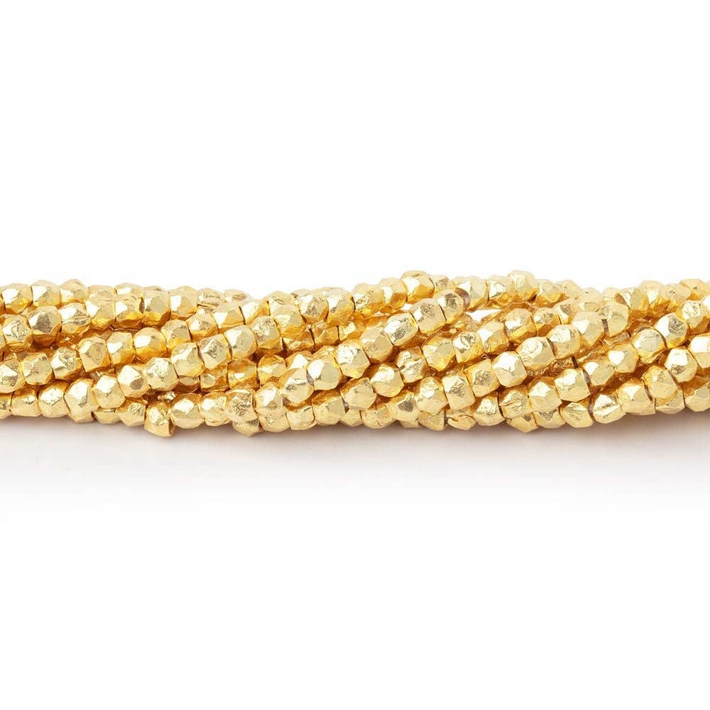 2mm Vermeil Hand Cut Faceted Nugget Beads 4 inch 50 pieces