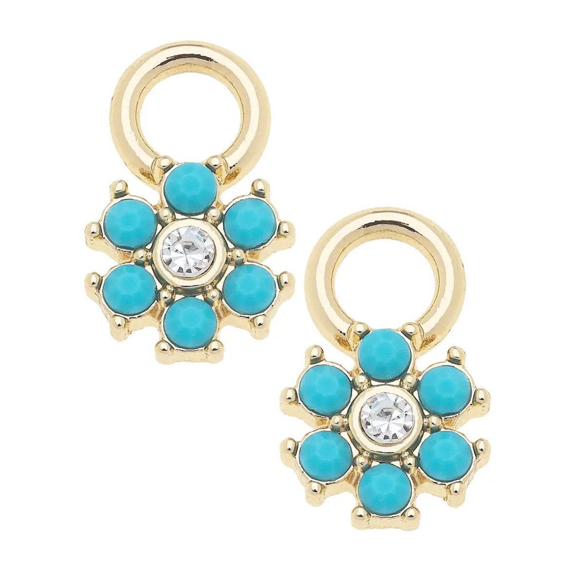 Charm- Studded Flower in Turquoise