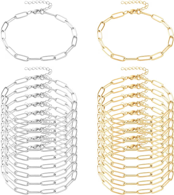 6.5" Paperclip Bracelet- Stainless