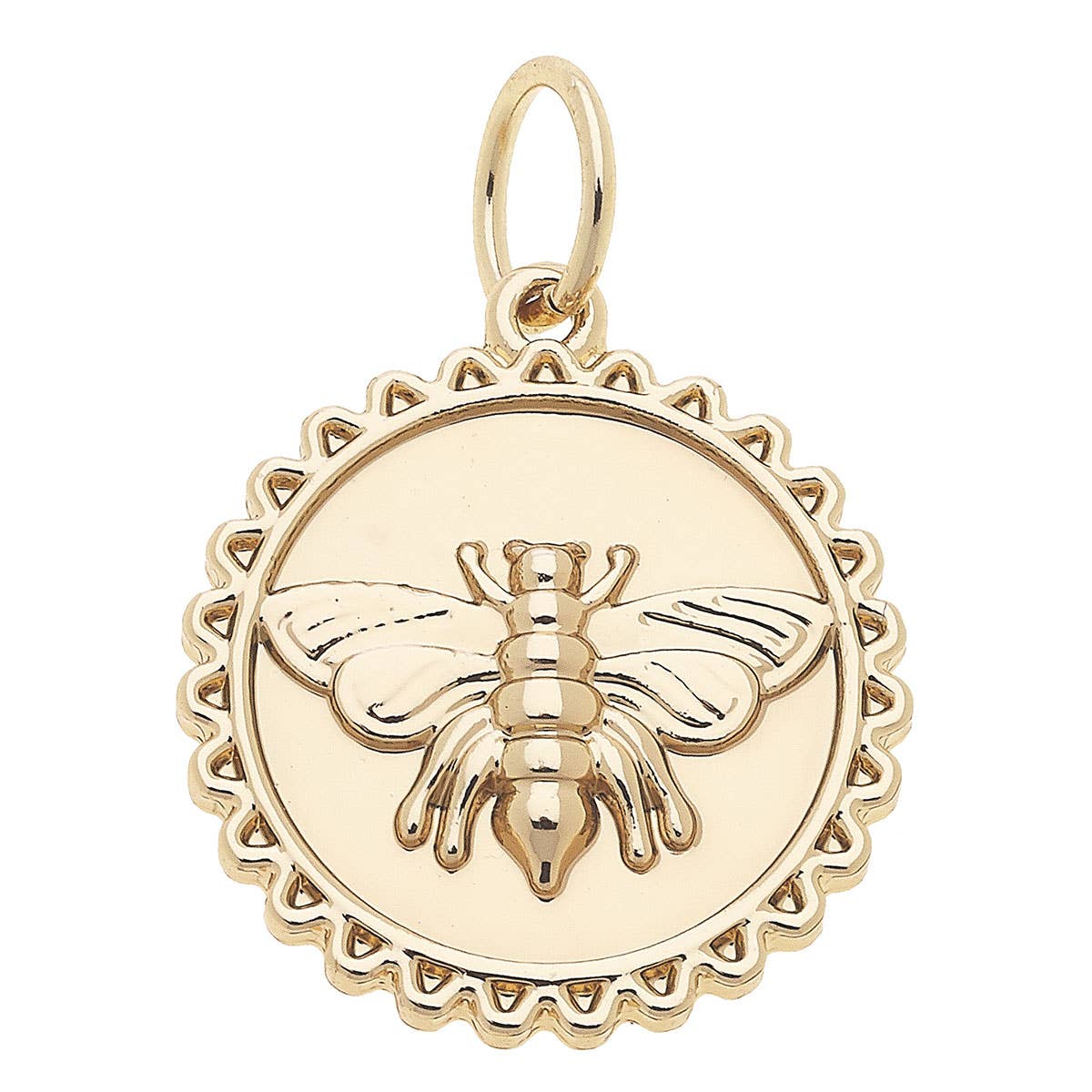 Charm- Bumble Bee Medallion in Shiny Gold
