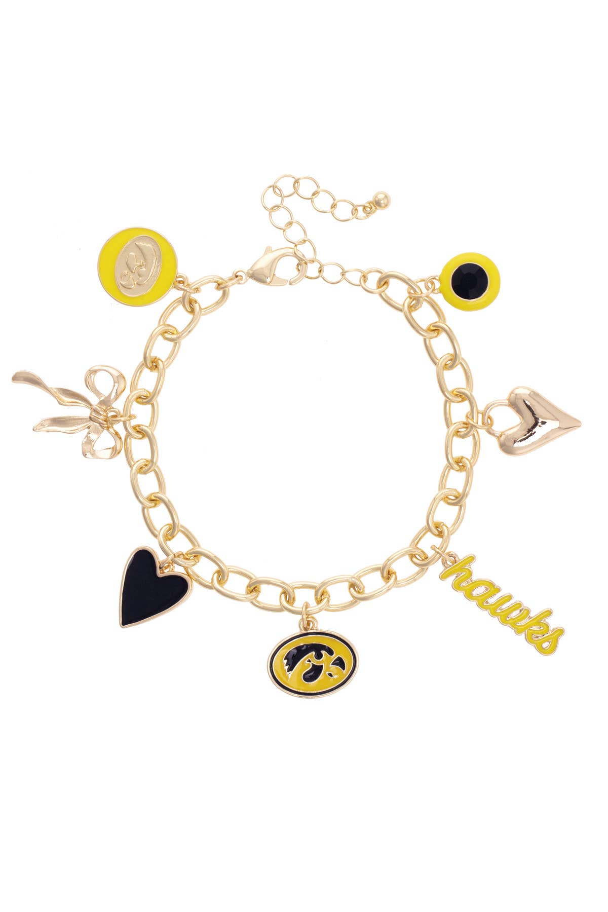 Iowa Hawkeyes Enamel Icons Charm Bracelet