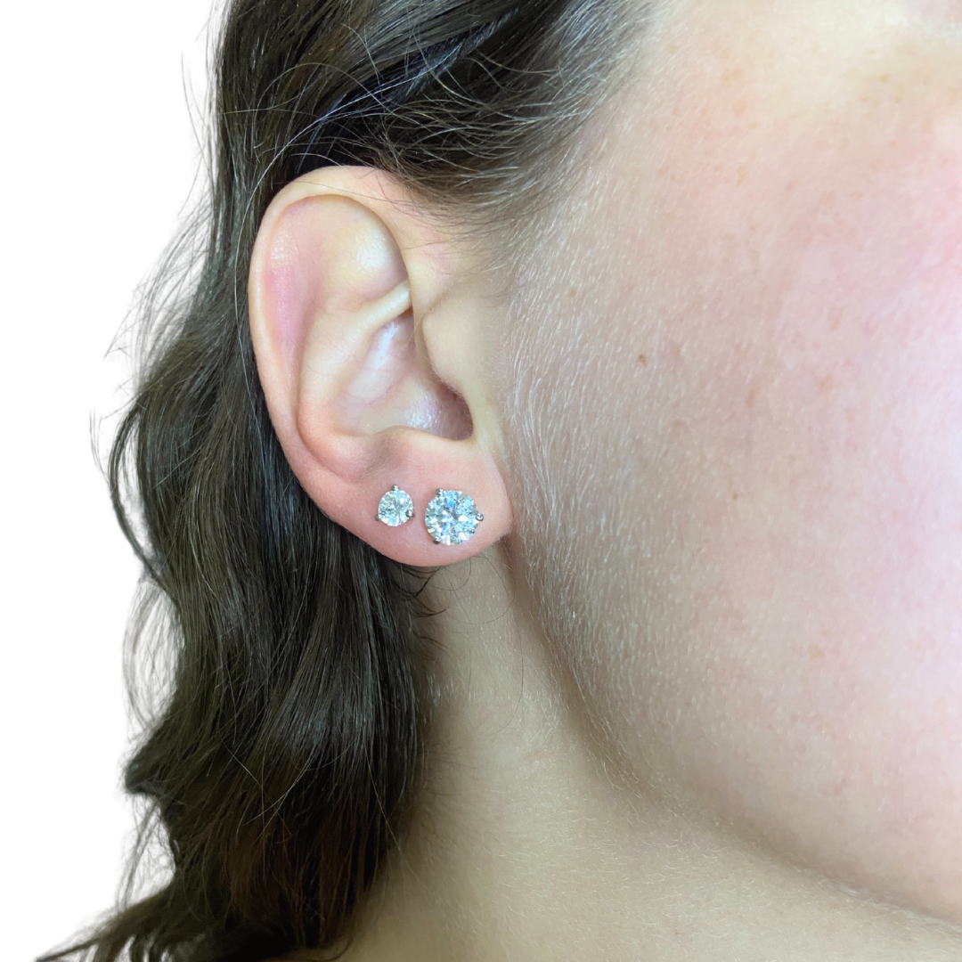 Exquisite Diamond Studs -3cttw - White Gold
