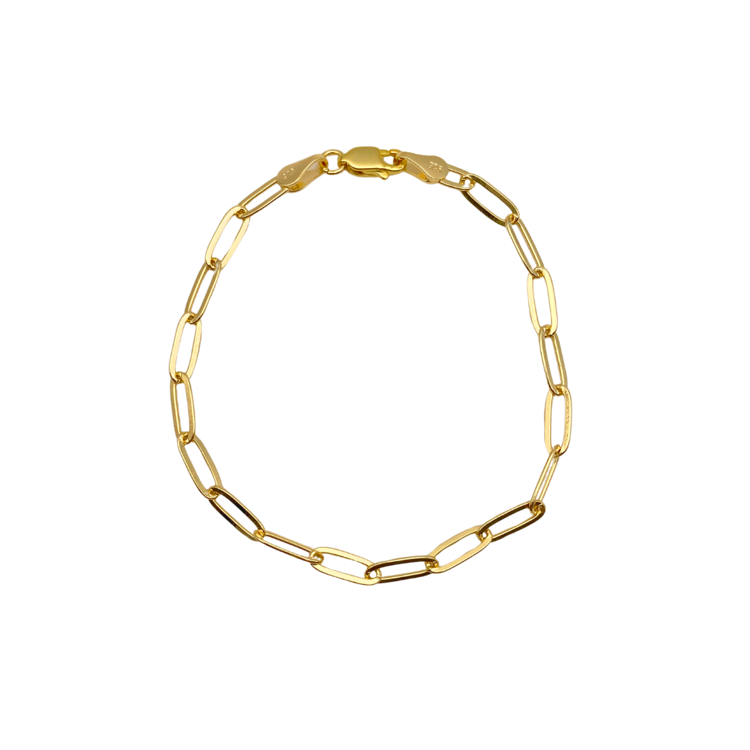 6.5" 4mm Paperclip Bracelet- Sterling Silver