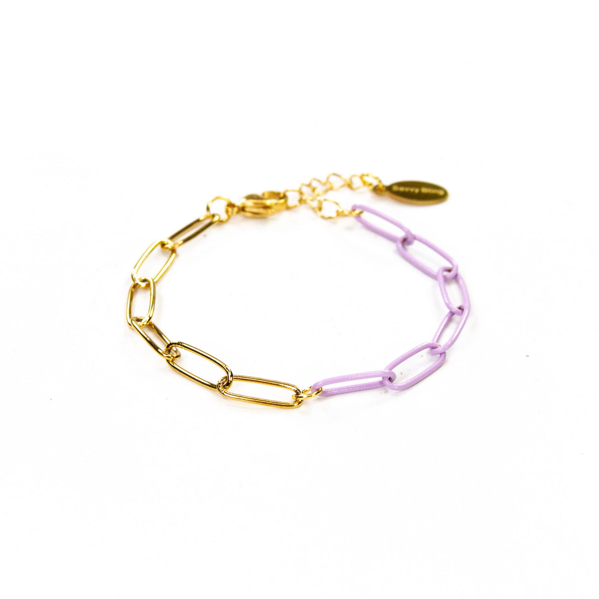 Colored Paperclip & Gold Chain Link Bracelet