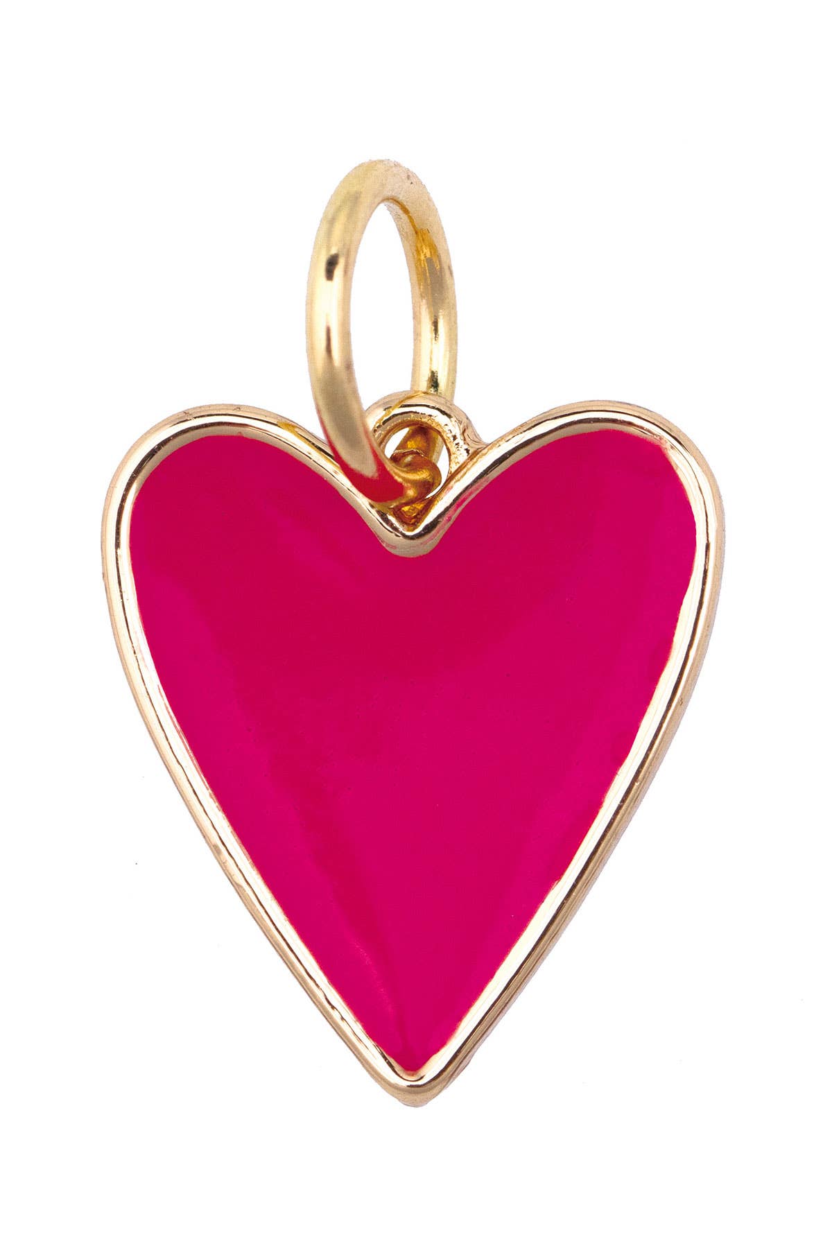 Charm- Enamel Heart in Fuchsia