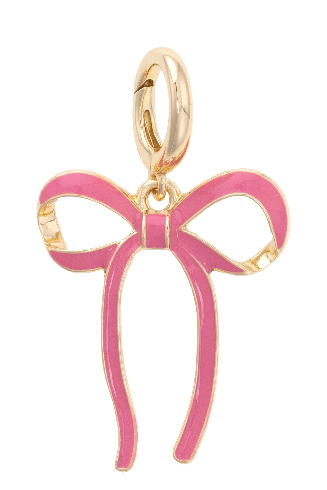 Charm- Tied Bow Enamel in Pink
