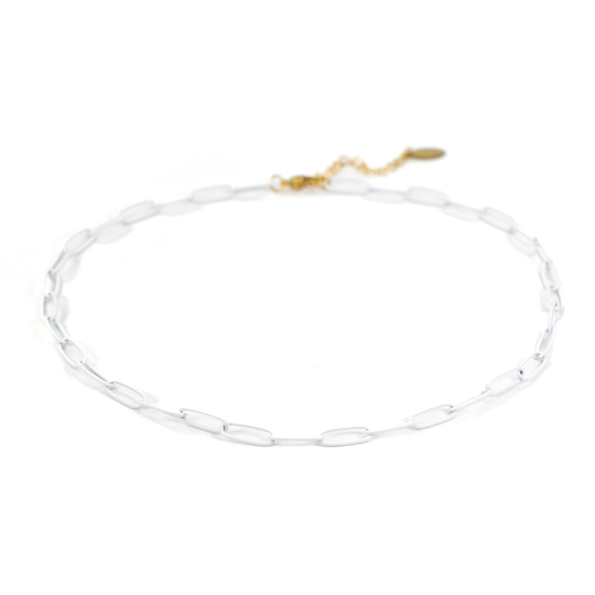 Enamel Colored Paperclip Chain Link Necklace