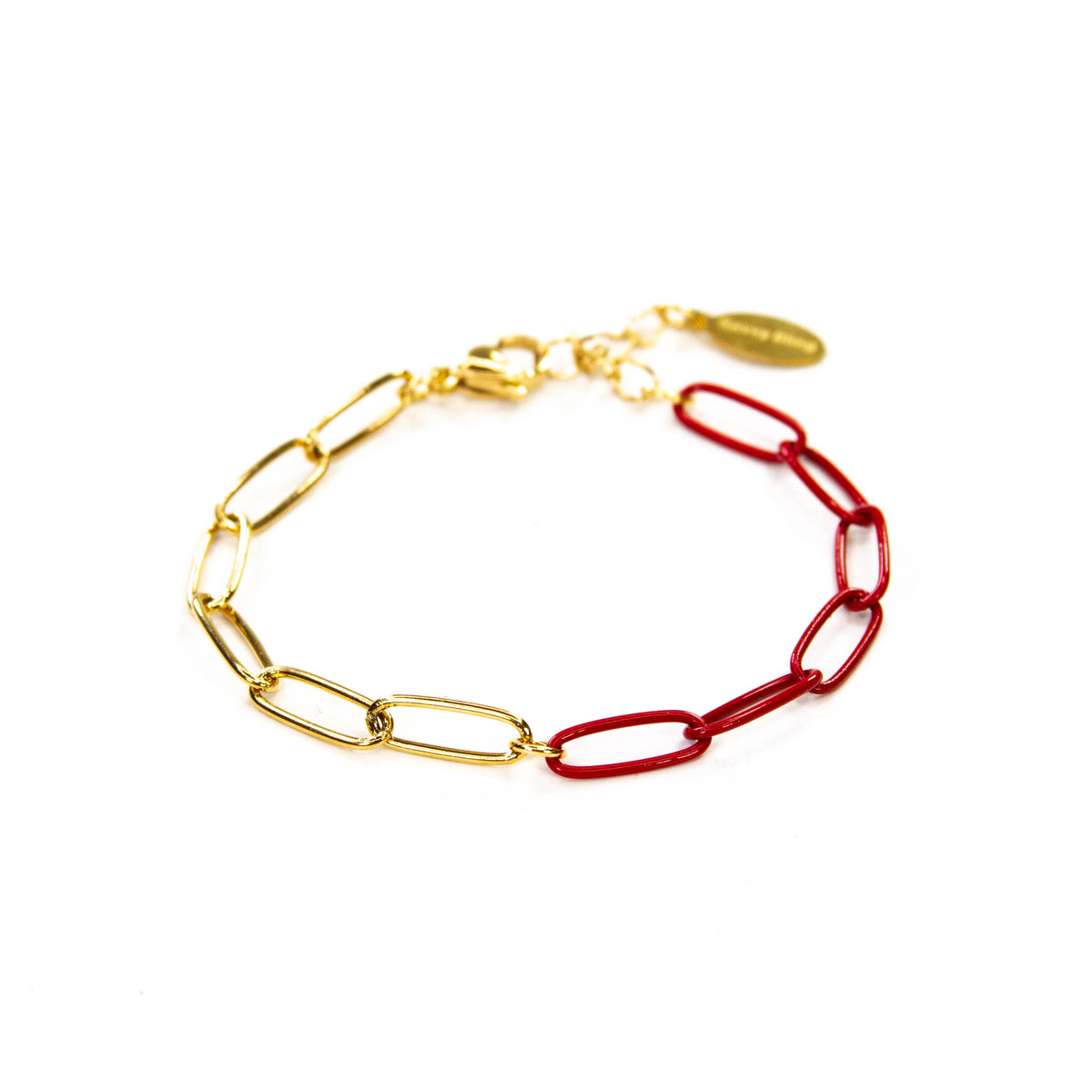 Colored Paperclip & Gold Chain Link Bracelet