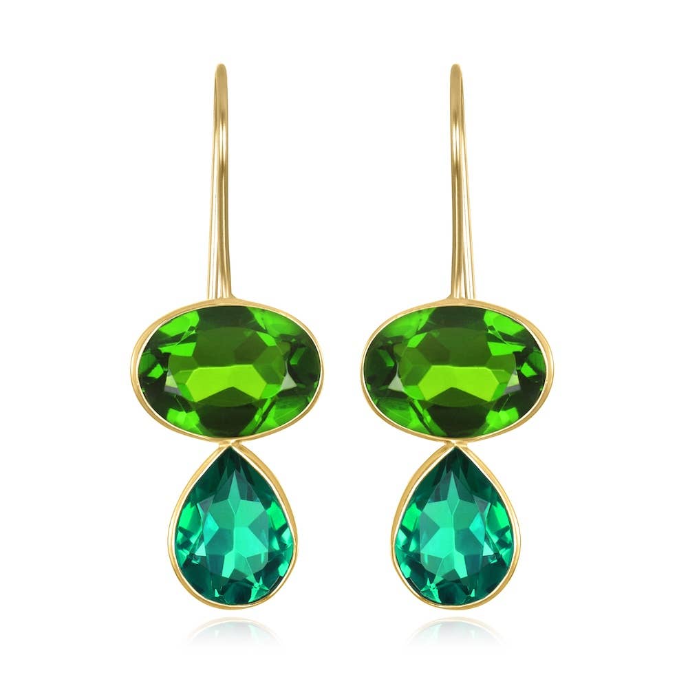Valencia Teardrop Earring- Lime & Emerald