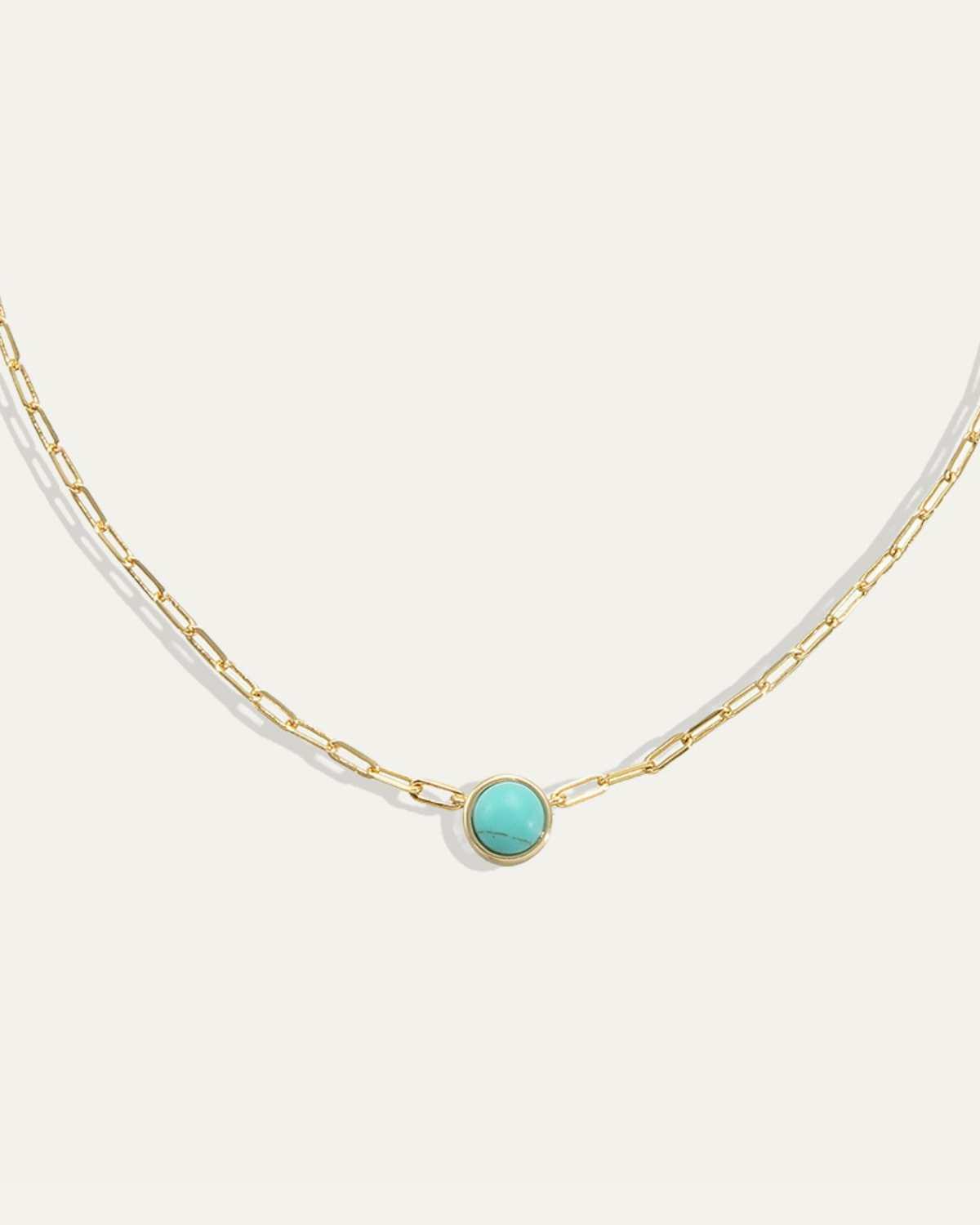Paperclip Necklace in Turquoise