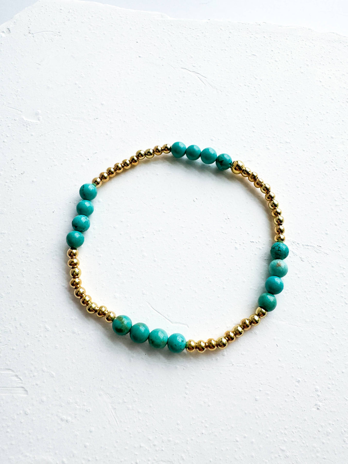 Turquoise Gold Filled Beaded Bracelet