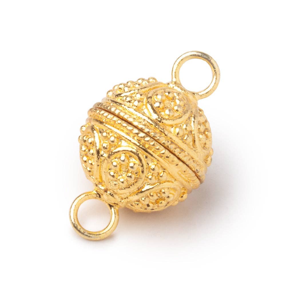 16mm 22kt Gold plated Miligrain Tear Drop Magnetic Clasp 1 piece