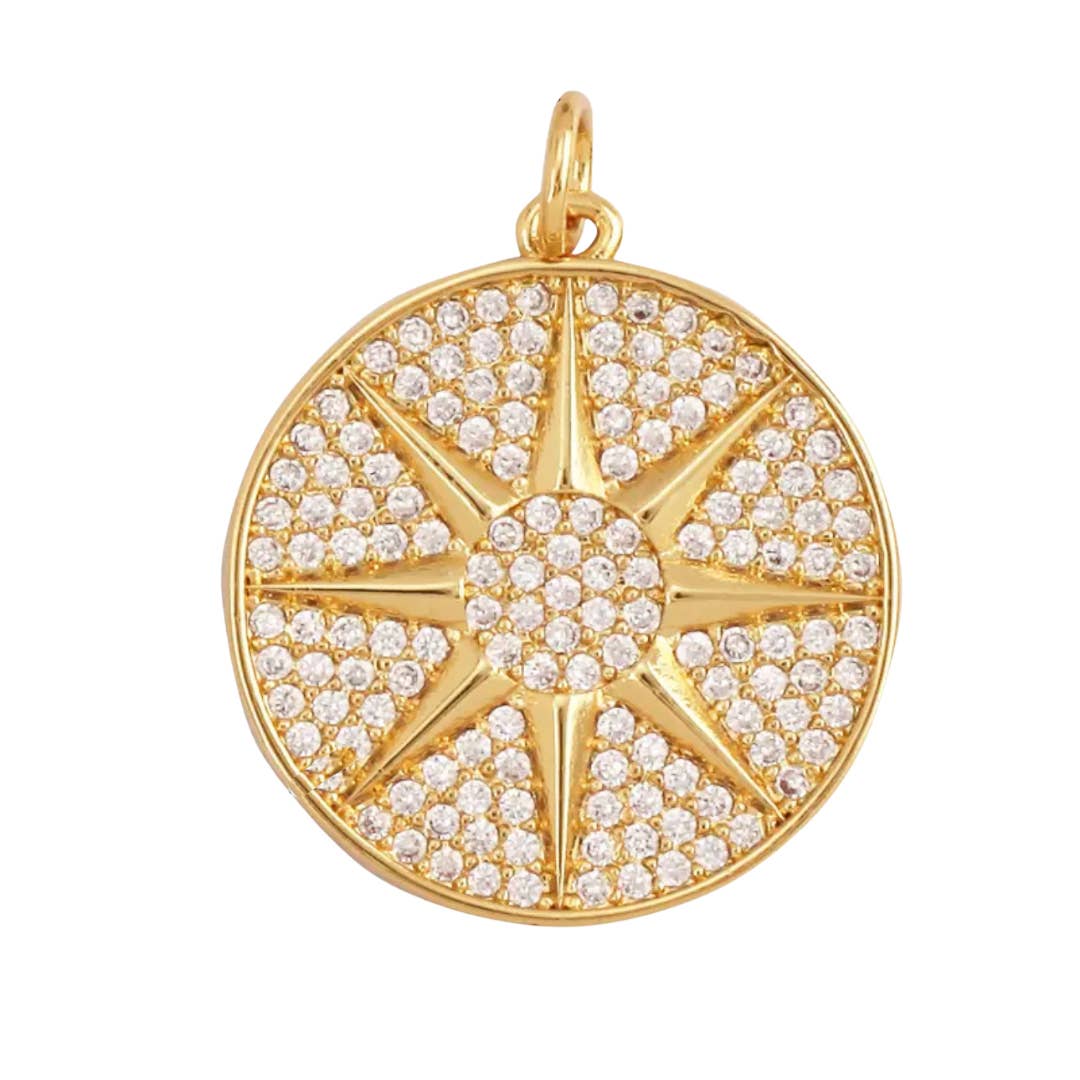 Charm- Pave CZ Sun Burst