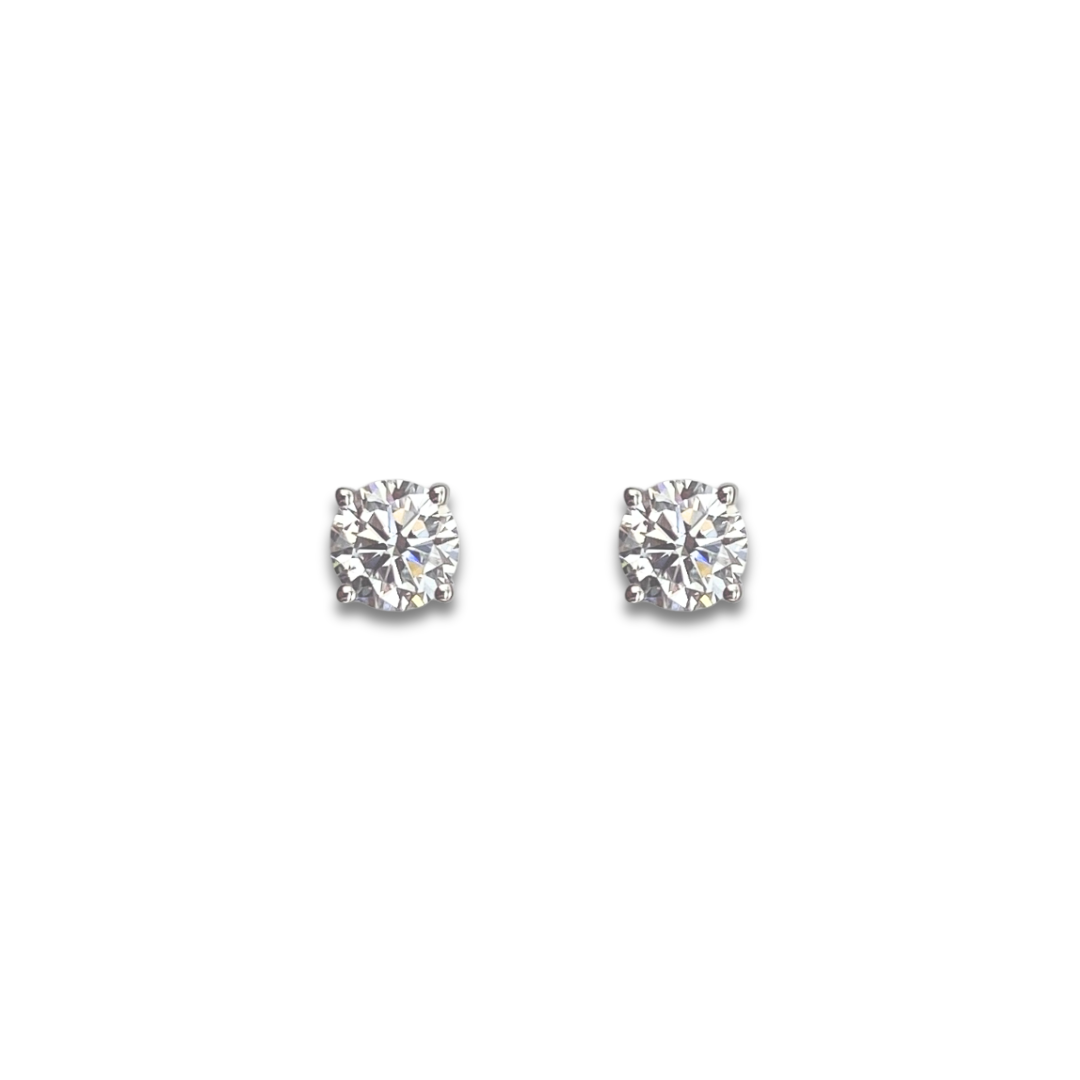 Exquisite Diamond Studs -1cttw - White Gold