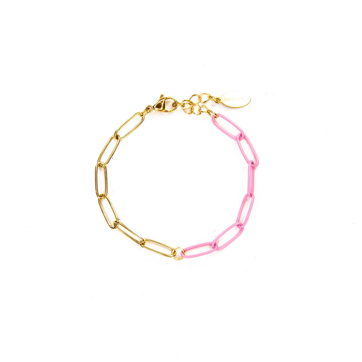 Colored Paperclip & Gold Chain Link Bracelet