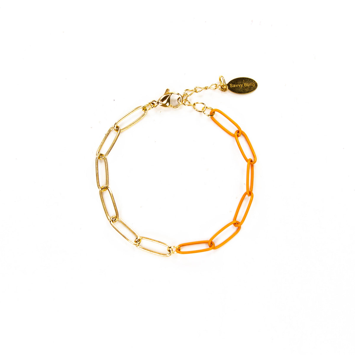 Colored Paperclip & Gold Chain Link Bracelet
