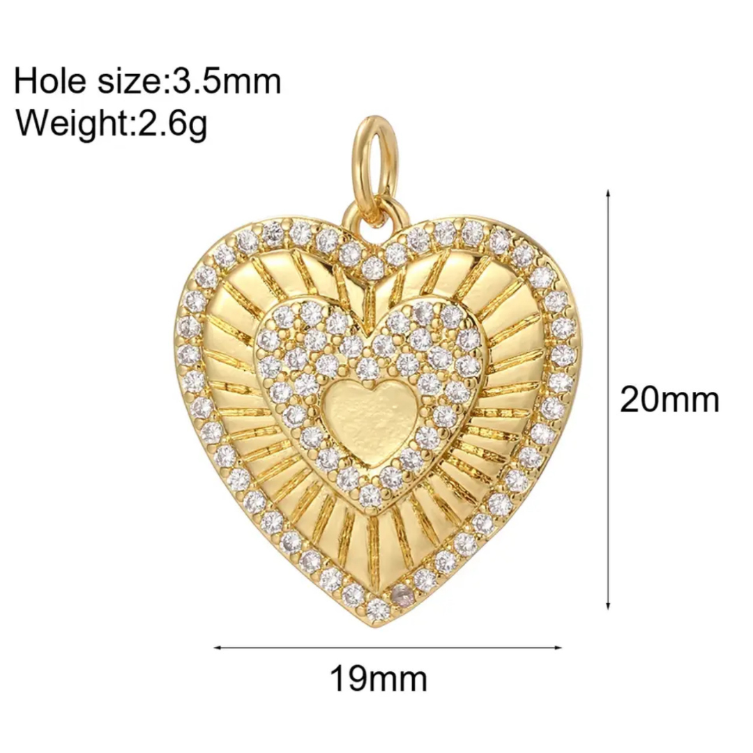 Charm- Heart Burst CZ