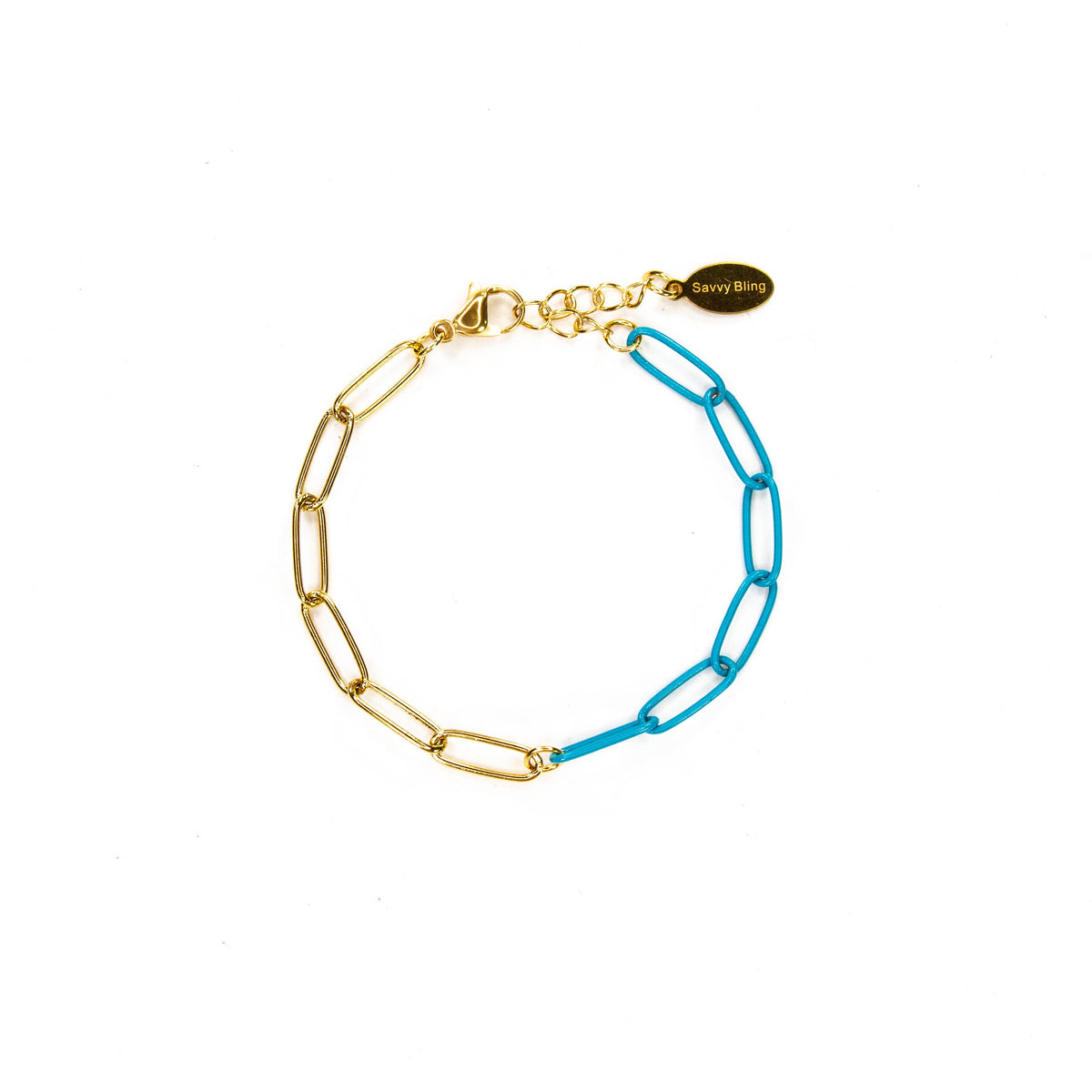 Colored Paperclip & Gold Chain Link Bracelet