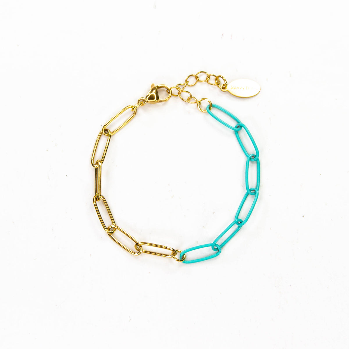 Colored Paperclip & Gold Chain Link Bracelet
