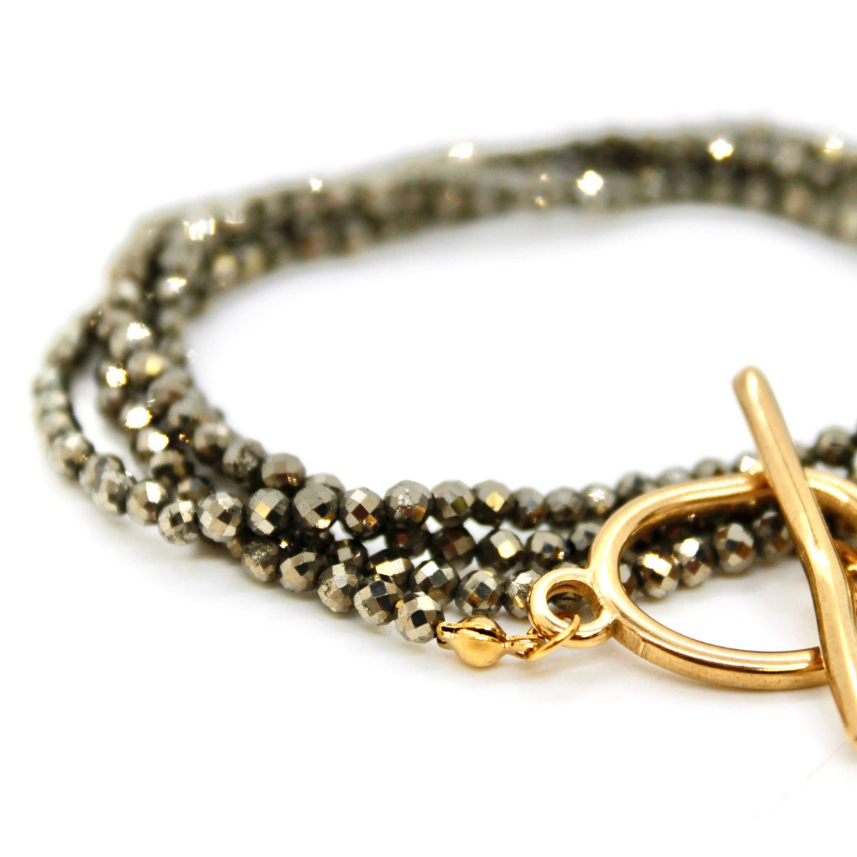 Luxury Faceted Long Pyrite Necklace or Bracelet - N9-308