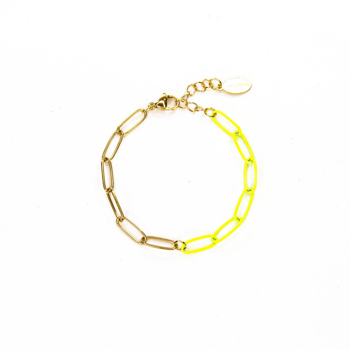 Colored Paperclip & Gold Chain Link Bracelet