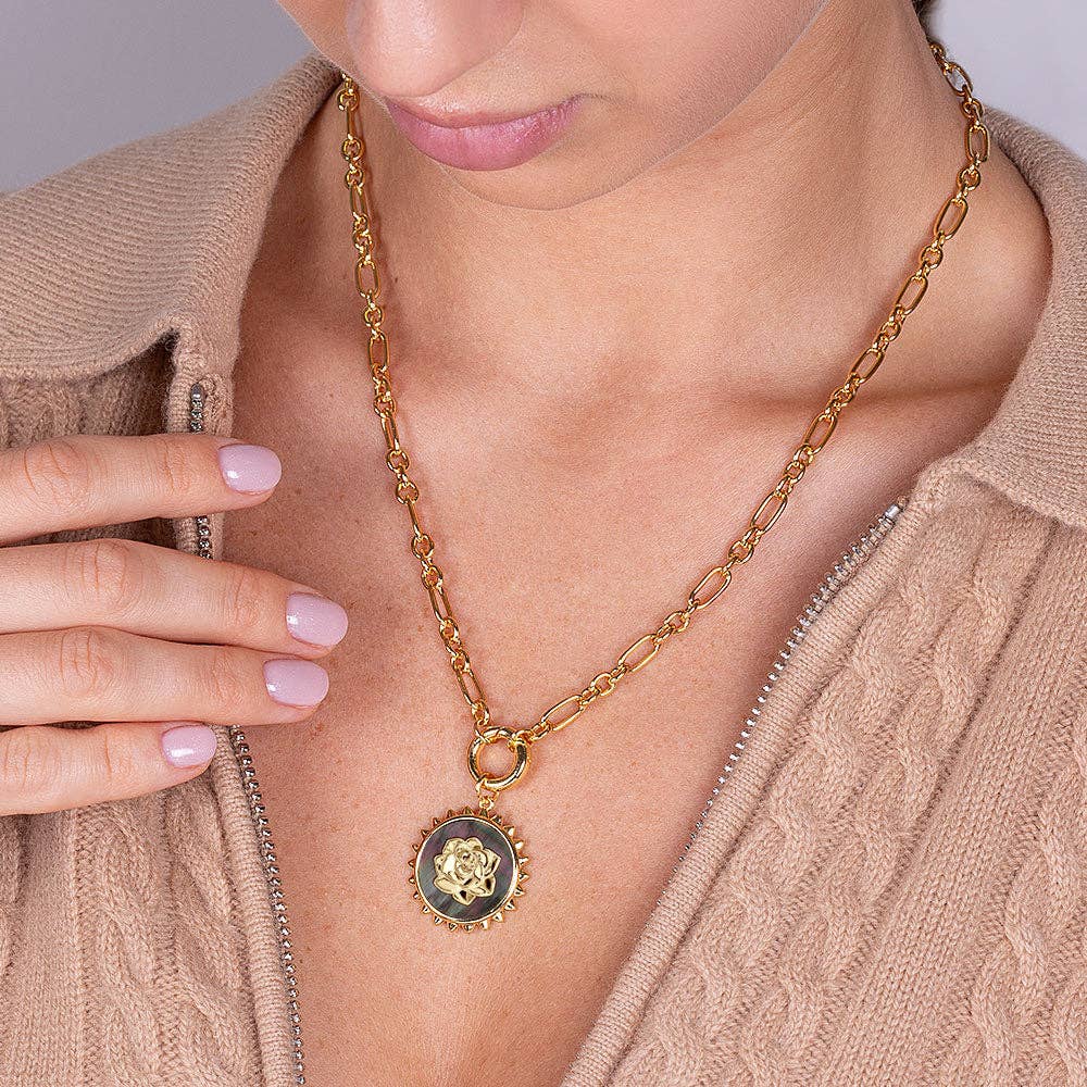 "Gold Honor" Medallion Link Chain Necklace