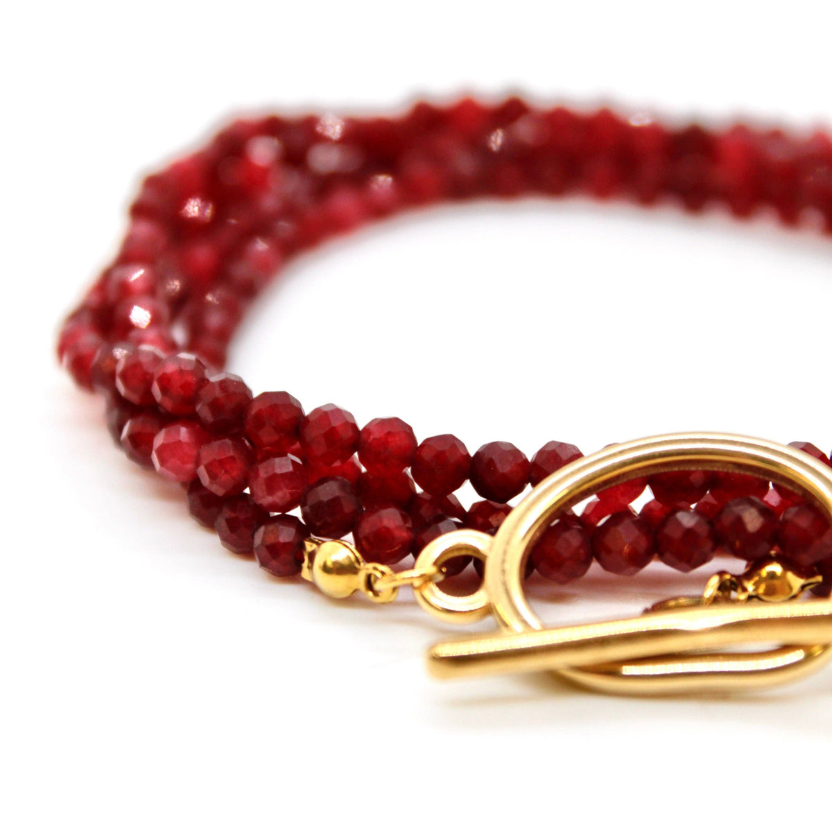 Luxury Faceted Long Ruby Necklace or Bracelet - N9-300
