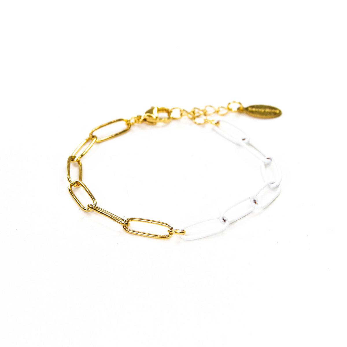 Colored Paperclip & Gold Chain Link Bracelet