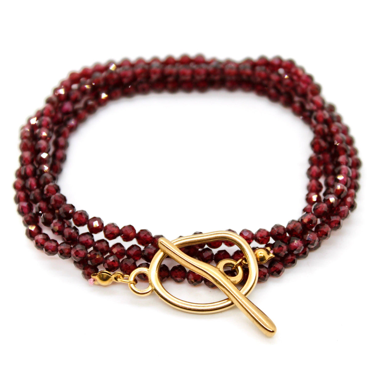 Luxury Faceted Long Garnet Necklace or Bracelet - N9-301