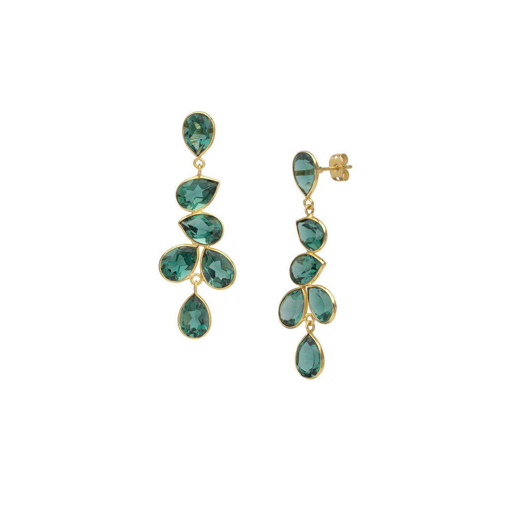 Green Tourmaline Multi Drop Earring