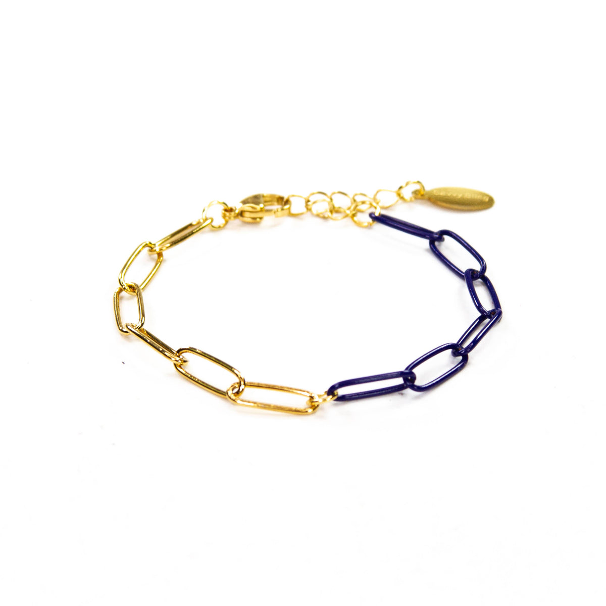 Colored Paperclip & Gold Chain Link Bracelet