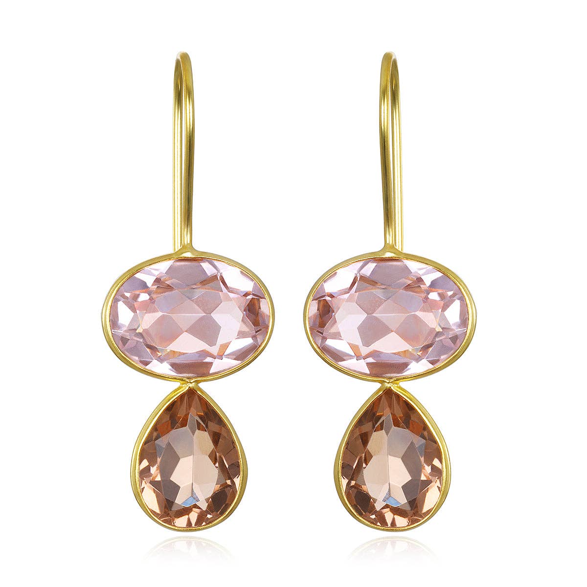 Valencia Teardrop Earring-Blush & Champagne Gold