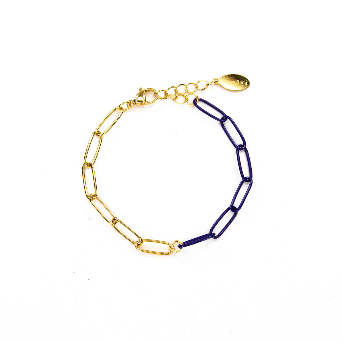 Colored Paperclip & Gold Chain Link Bracelet