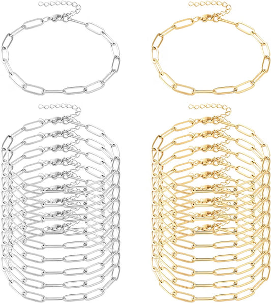 6.5" Paperclip Bracelet- Stainless