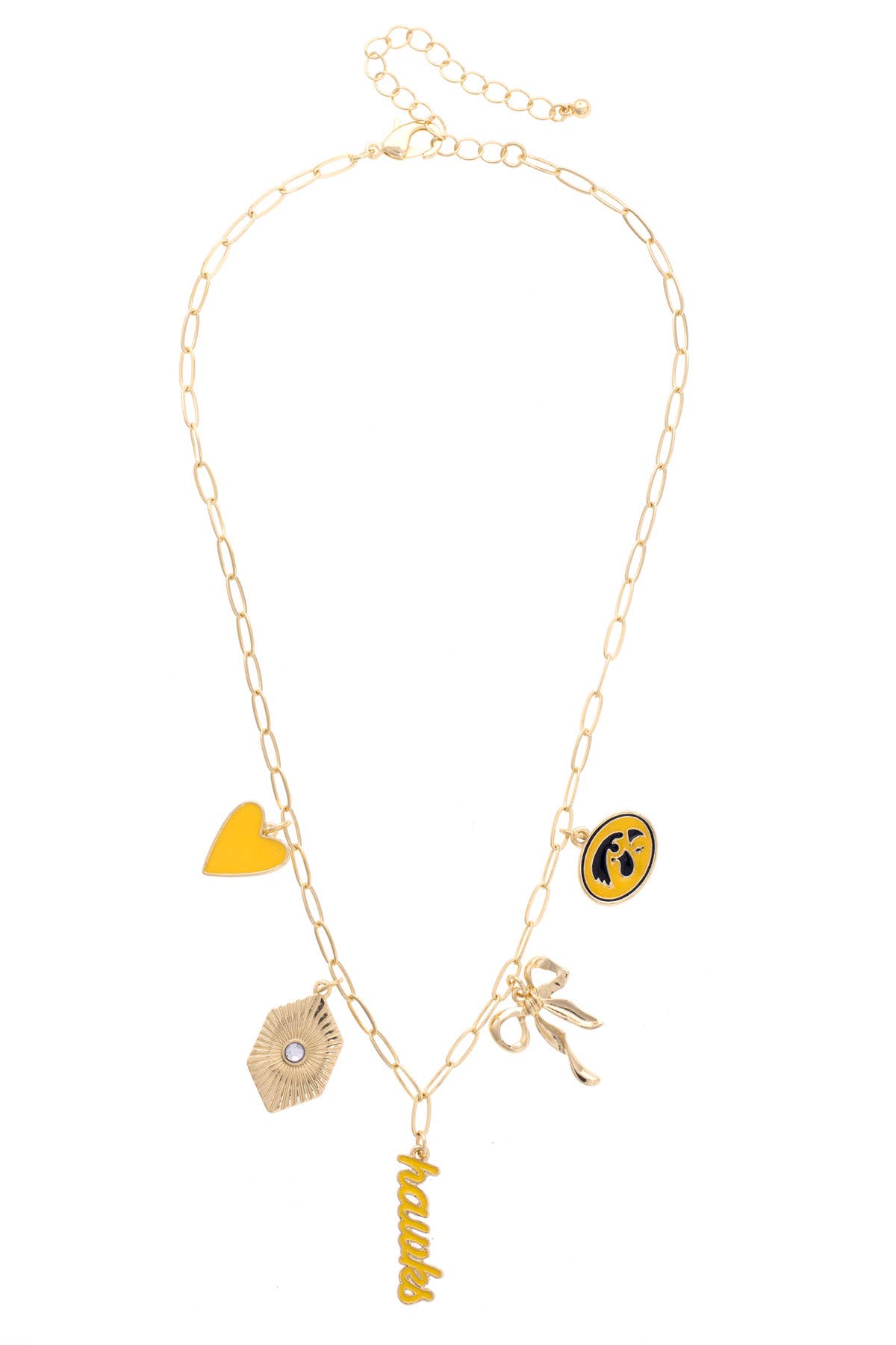 Iowa Hawkeyes Paper Clip Charm Necklace