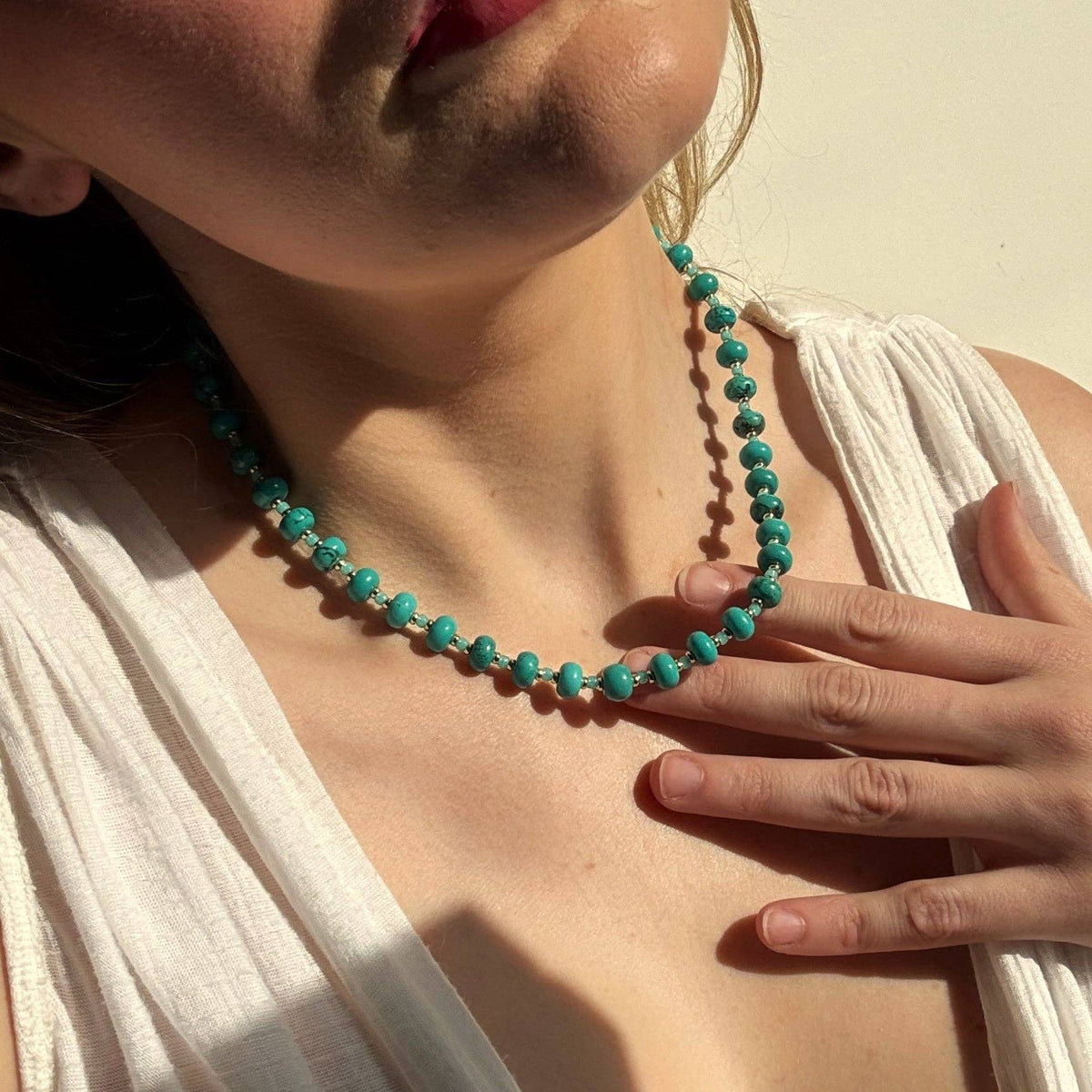 Zia Turquoise Stone Candy Necklace