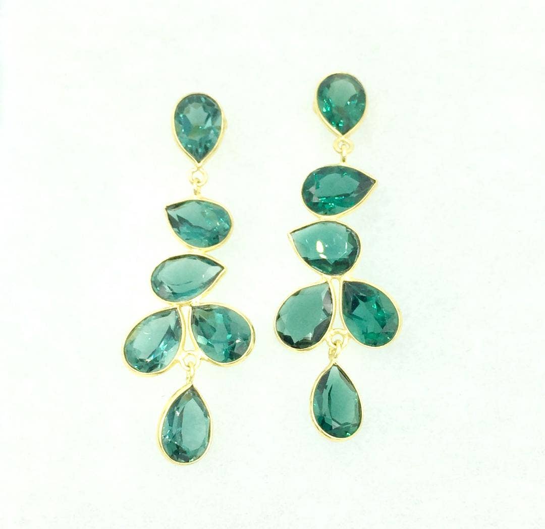 Green Tourmaline Multi Drop Earring