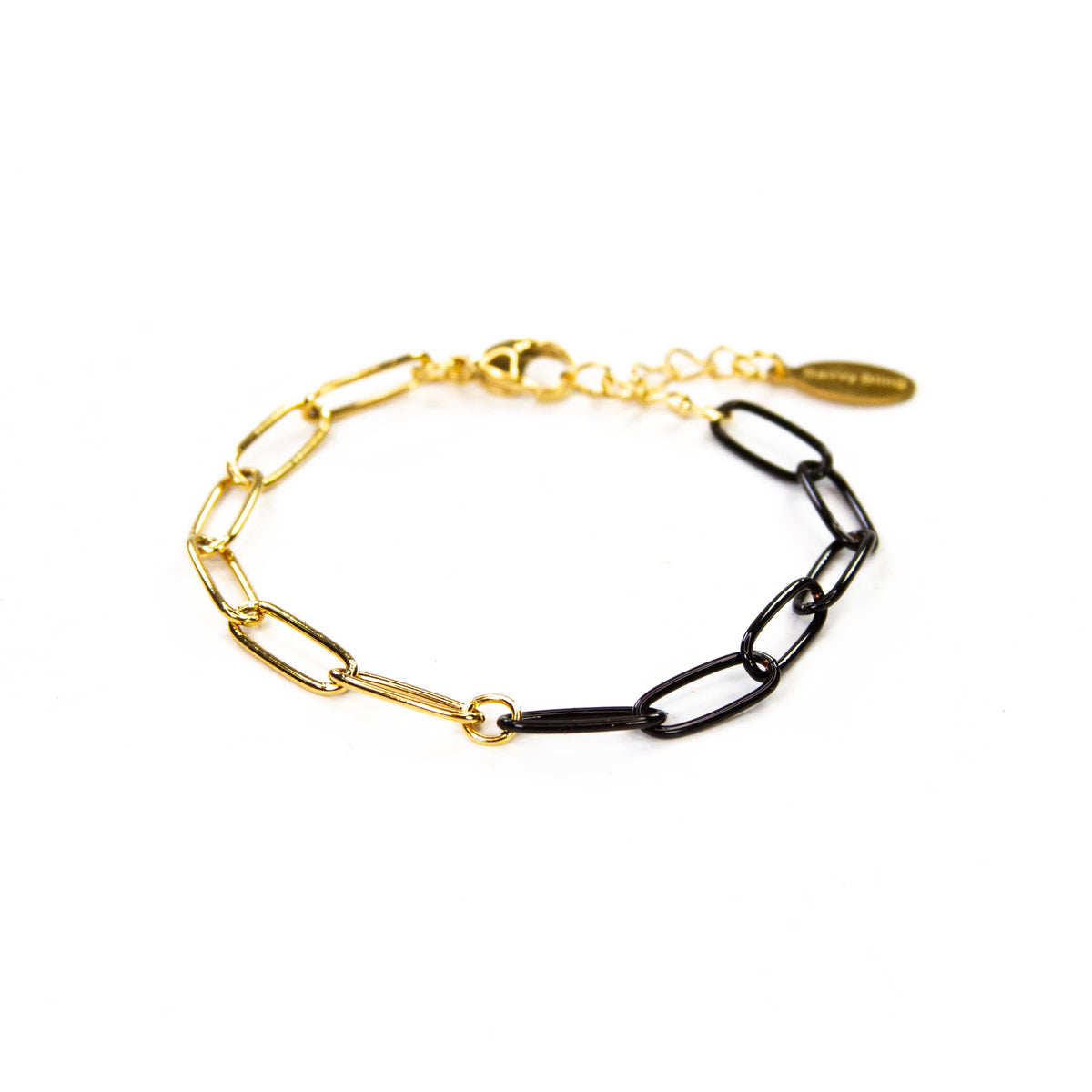 Colored Paperclip & Gold Chain Link Bracelet