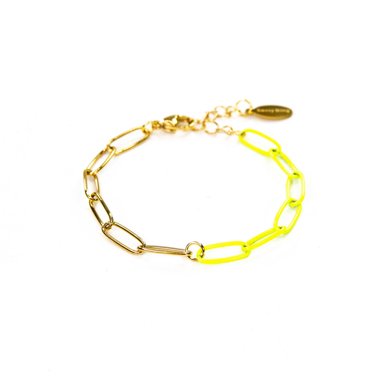 Colored Paperclip & Gold Chain Link Bracelet