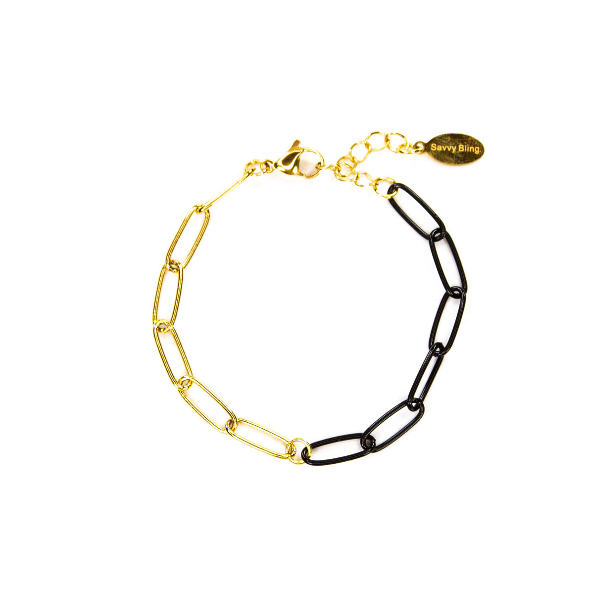 Colored Paperclip & Gold Chain Link Bracelet