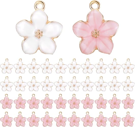 Charm- Enamel Cherry Blossom