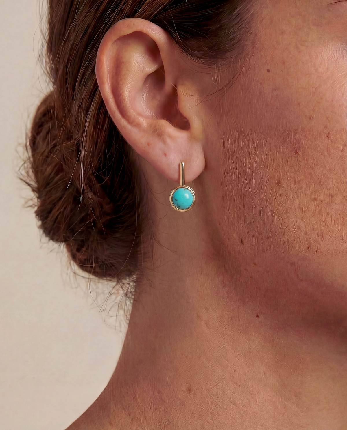 Bar Stud Earrings in Turquoise